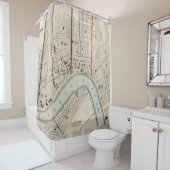  kaart van New Orleans Louisiana (1845) Douchegordijn (In situ)