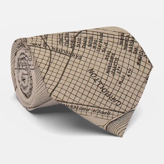  kaart van New Orleans Louisiana (1902) Stropdas (Opgerold)