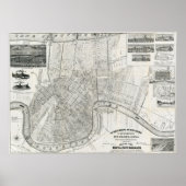  kaart van New Orleans Poster (Voorkant)