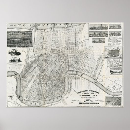  kaart van New Orleans Poster (Voorkant)