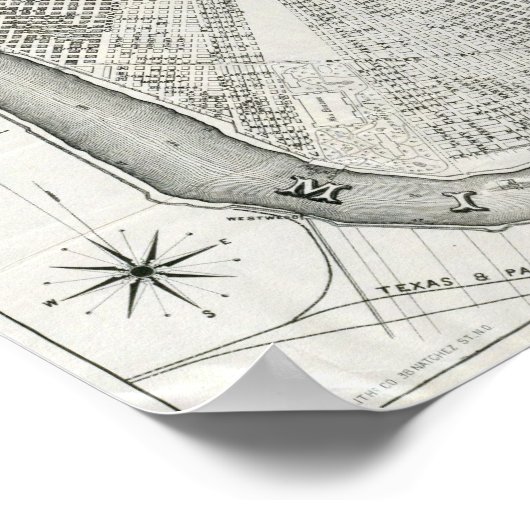  kaart van New Orleans Poster (Hoek)