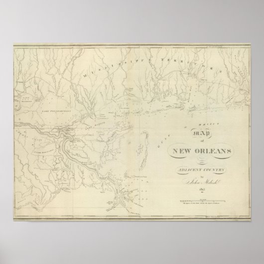 Kaart van New Orleans Poster (Voorkant)