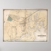  kaart van New Rochelle NY (1867) Poster (Voorkant)