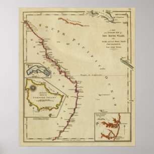 Kaart van New South Wales Poster