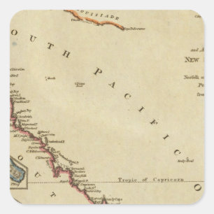 Kaart van New South Wales Vierkante Sticker