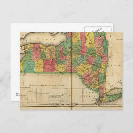 Kaart van New York (Voorkant / Achterkant)