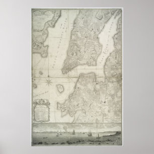 kaart van New York (1776) Poster