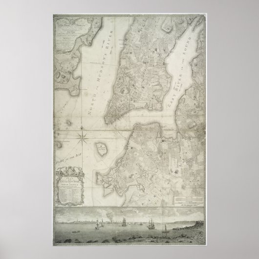 kaart van New York (1776) Poster (Voorkant)
