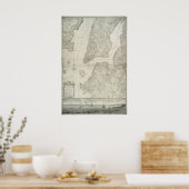 kaart van New York (1776) Poster (Keuken)