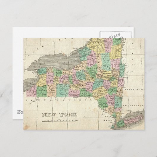  kaart van New York (1827) (Voorkant / Achterkant)