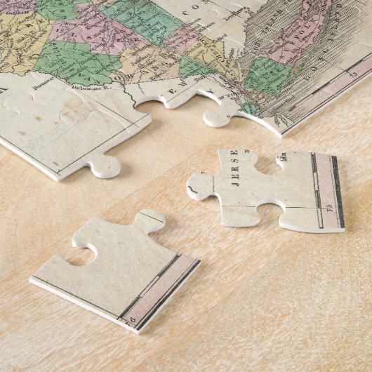 kaart van New York (1827) Legpuzzel (Zijkant)