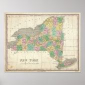 kaart van New York (1827) Poster (Voorkant)