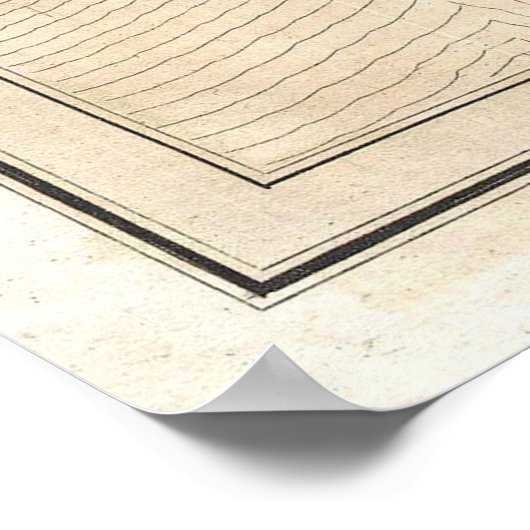  kaart van New York (1839) Poster (Hoek)