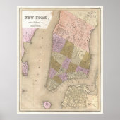  kaart van New York (1839) Poster (Voorkant)