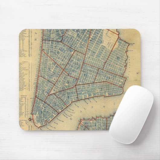  kaart van New York (1846) Muismat (Met muis)