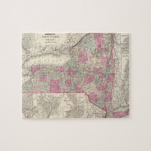  kaart van New York (1864) Legpuzzel (Horizontaal)