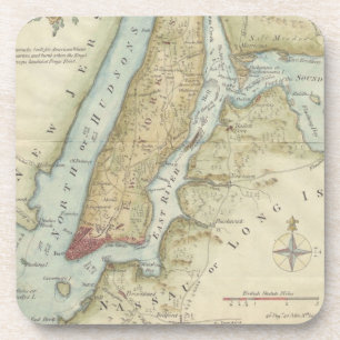  kaart van New York (1869) Bier Onderzetter