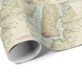 kaart van New York (1869) Cadeaupapier (Rol Hoek)