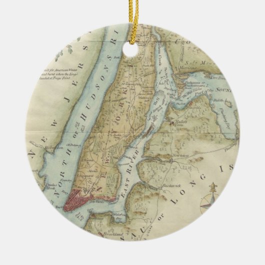 kaart van New York (1869) Keramisch Ornament (Voorkant)