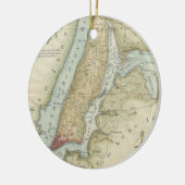 kaart van New York (1869) Keramisch Ornament (Links)