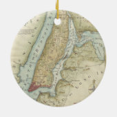 kaart van New York (1869) Keramisch Ornament (Achterkant)