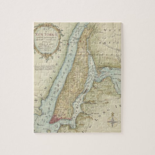  kaart van New York (1869) Legpuzzel (Verticaal)