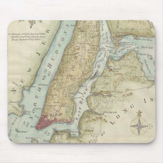 kaart van New York (1869) Muismat (Voorkant)