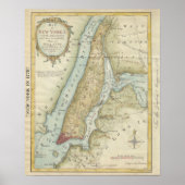  kaart van New York (1869) Poster (Voorkant)