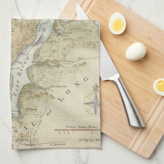  kaart van New York (1869) Theedoek (Quarter Fold)