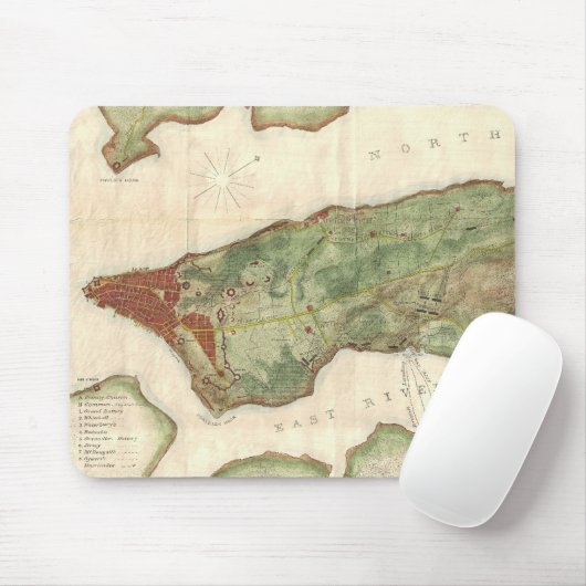  kaart van New York (1878) Muismat (Met muis)