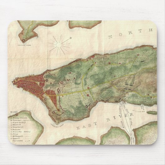 kaart van New York (1878) Muismat (Voorkant)