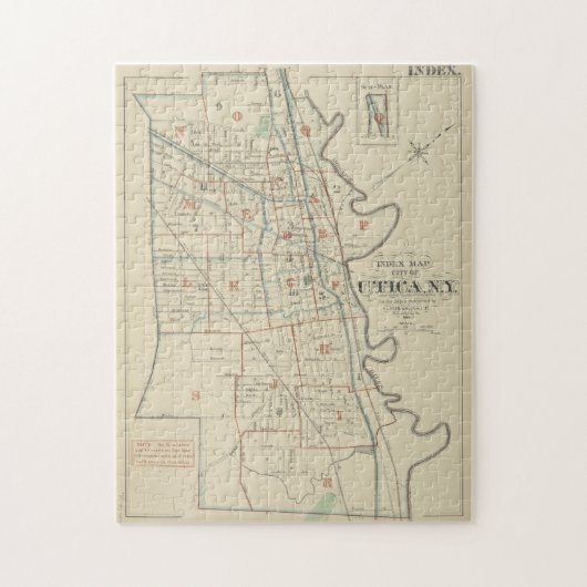 kaart van New York (1883) Legpuzzel (Verticaal)