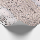  kaart van New York (1884) Cadeaupapier (Hoek)