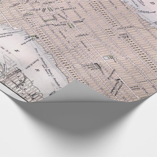 kaart van New York (1884) Cadeaupapier (Hoek)