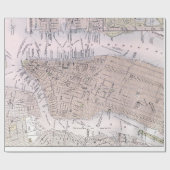  kaart van New York (1884) Cadeaupapier (Vlak)