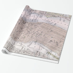 kaart van New York (1884) Cadeaupapier