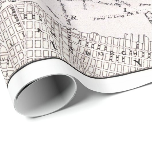  kaart van New York (1884) Cadeaupapier (Rol Hoek)