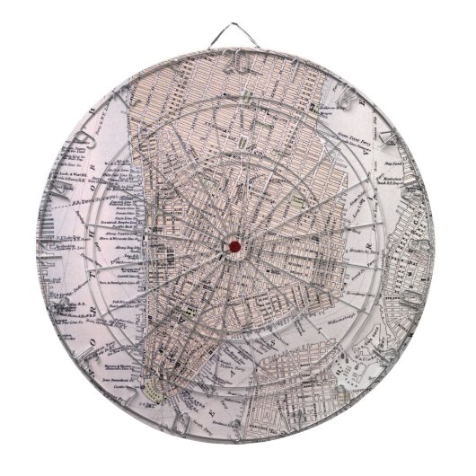  kaart van New York (1884) Dartbord (Voorkant)