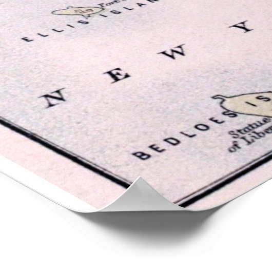 kaart van New York (1884) Poster (Hoek)