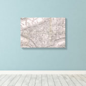  kaart van New York (1886) Canvas Afdruk (Insitu (Houten vloer))