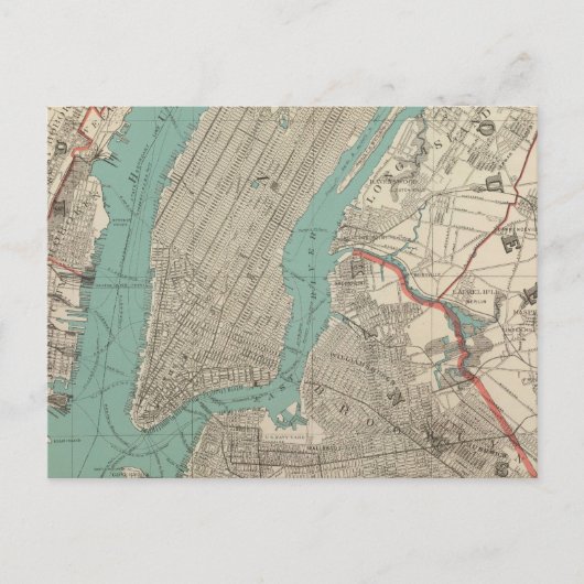  kaart van New York (1890) (Voorkant)