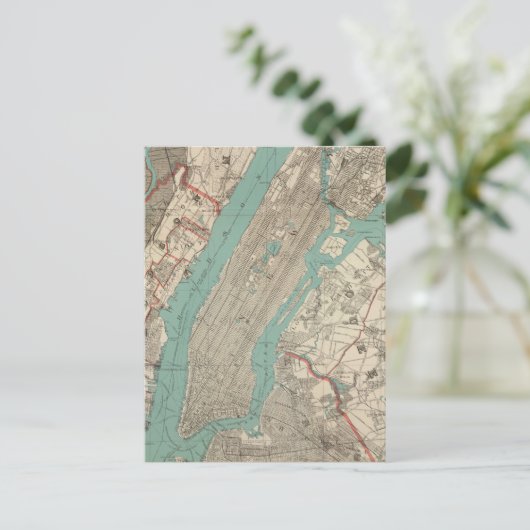  kaart van New York (1890) (Staand voorkant)