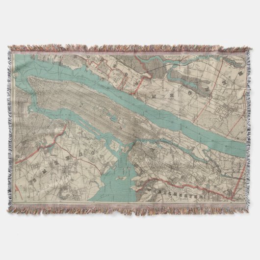  kaart van New York (1890) Deken (Voorkant)