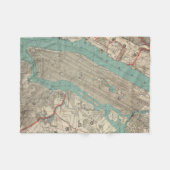  kaart van New York (1890) Fleece Deken (Voorkant (Horizontaal))