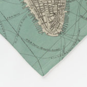  kaart van New York (1890) Fleece Deken (Hoek)