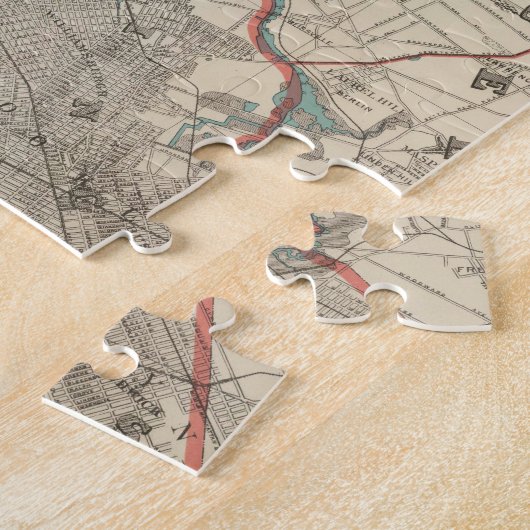 kaart van New York (1890) Legpuzzel (Zijkant)