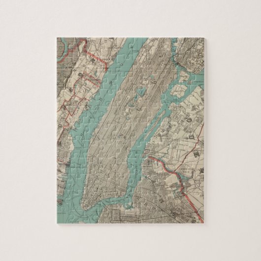  kaart van New York (1890) Legpuzzel (Verticaal)