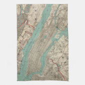  kaart van New York (1890) Theedoek (Verticaal)