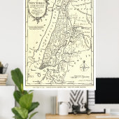  kaart van New York (1893) Poster (Thuiskantoor)