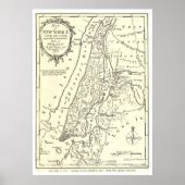  kaart van New York (1893) Poster (Voorkant)